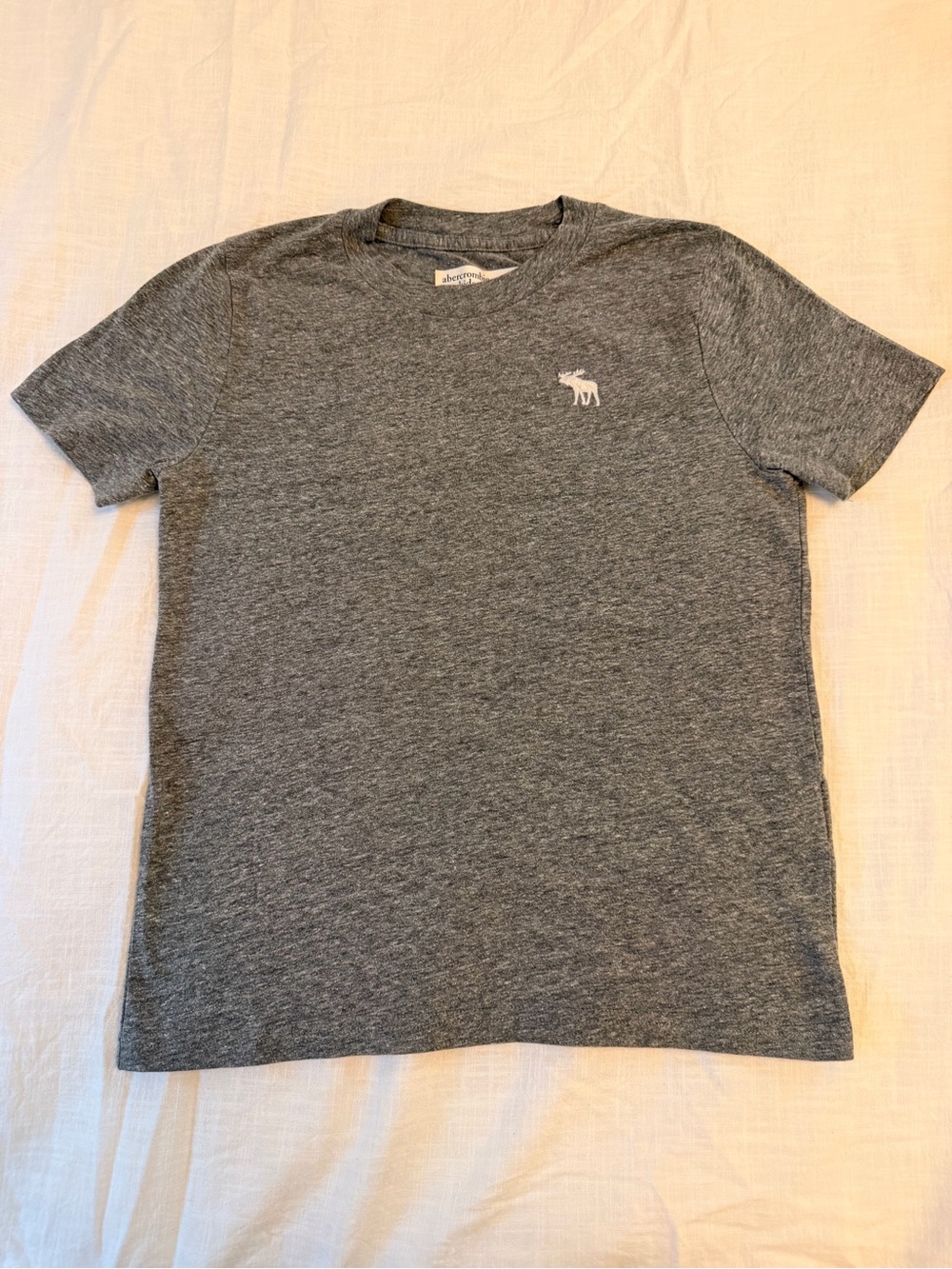Abercrombie Kid’s Heather Gray Essential  Icon Crew Neck Tee